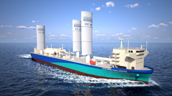 MOL LCO2 carrier with three Wind Challenger sails