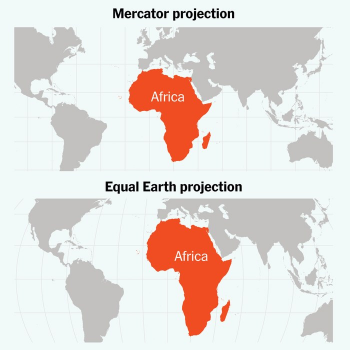 Mercator и Equal Earth — сравнение